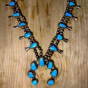 Sterling silver squash blossom necklace native 925